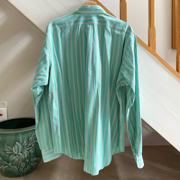 RALPH LAUREN Classic Fit 100% Cotton Stripe Men’s Shirt, Size XL - Picture 5 of 14